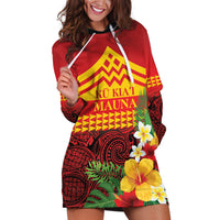 Hawaii Ku Kia'i Mauna Personalized Hoodie Dress Hibiscus Kakau Pattern