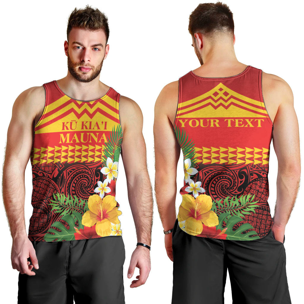 Hawaii Ku Kia'i Mauna Personalized Men Tank Top Hibiscus Kakau Pattern
