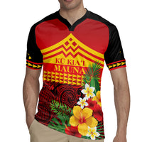 Hawaii Ku Kia'i Mauna Personalized Rugby Jersey Hibiscus Kakau Pattern