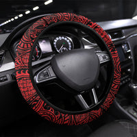 Hawaii Ku Kia'i Mauna Steering Wheel Cover Hibiscus Kakau Pattern