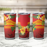 Hawaii Ku Kia'i Mauna Personalized Tumbler Cup Hibiscus Kakau Pattern