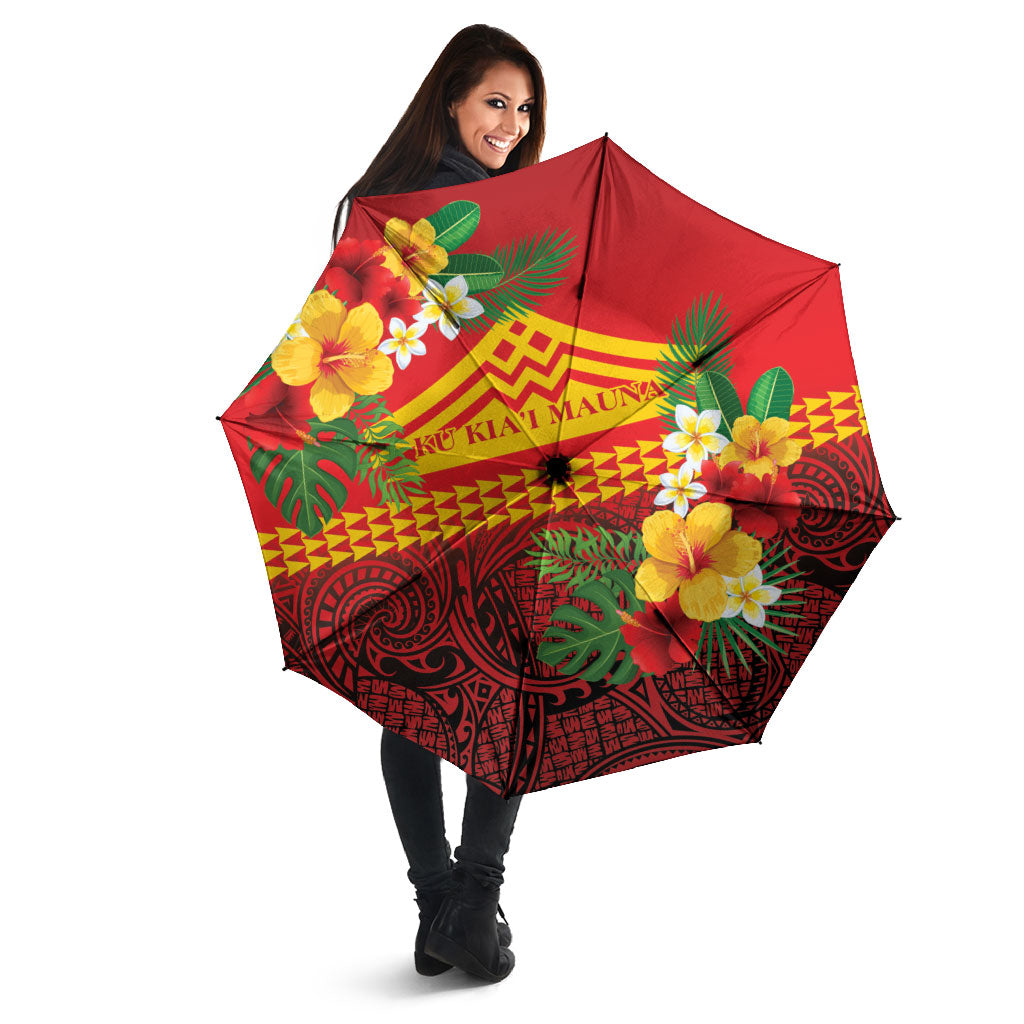 Hawaii Ku Kia'i Mauna Umbrella Hibiscus Kakau Pattern