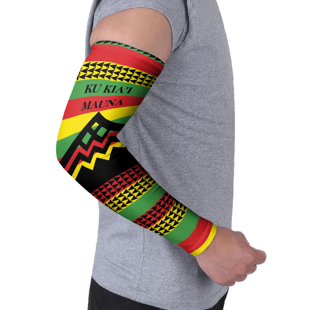 Hawaii Ku Kia'i Mauna Personalized Arm Sleeves Hawaiian Kanaka Maoli Motif