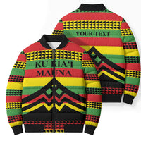 Hawaii Ku Kia'i Mauna Personalized Bomber Puffer Jacket Hawaiian Kanaka Maoli Motif