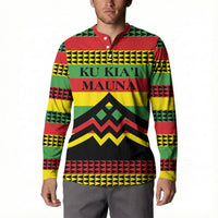 Hawaii Ku Kia'i Mauna Personalized Button Sweatshirt Hawaiian Kanaka Maoli Motif