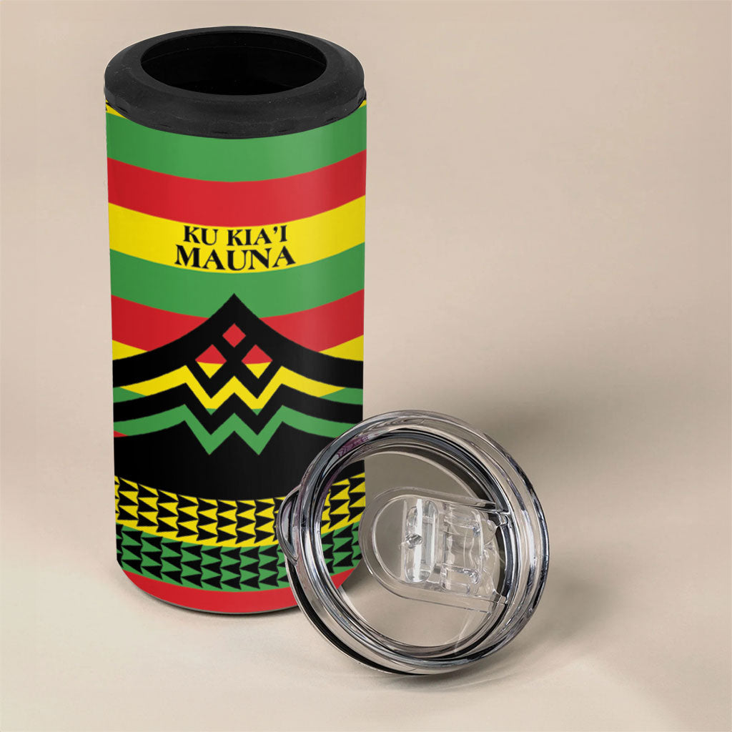Hawaii Ku Kia'i Mauna Personalized 4 in 1 Can Cooler Tumbler Hawaiian Kanaka Maoli Motif