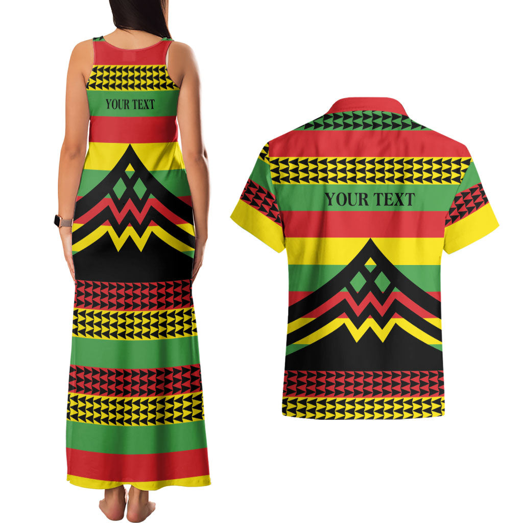 Hawaii Ku Kia'i Mauna Personalized Couples Matching Tank Maxi Dress and Hawaiian Shirt Hawaiian Kanaka Maoli Motif LT9 - Polynesian Pride