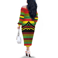 Hawaii Ku Kia'i Mauna Personalized Family Matching Off The Shoulder Long Sleeve Dress and Hawaiian Shirt Hawaiian Kanaka Maoli Motif LT9 - Polynesian Pride