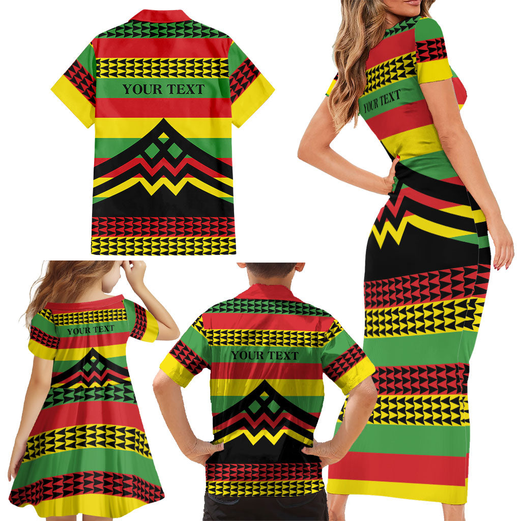 Hawaii Ku Kia'i Mauna Personalized Family Matching Short Sleeve Bodycon Dress and Hawaiian Shirt Hawaiian Kanaka Maoli Motif LT9 - Polynesian Pride