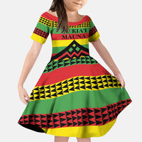 Hawaii Ku Kia'i Mauna Personalized Family Matching Summer Maxi Dress and Hawaiian Shirt Hawaiian Kanaka Maoli Motif LT9 Daughter's Dress Green - Polynesian Pride