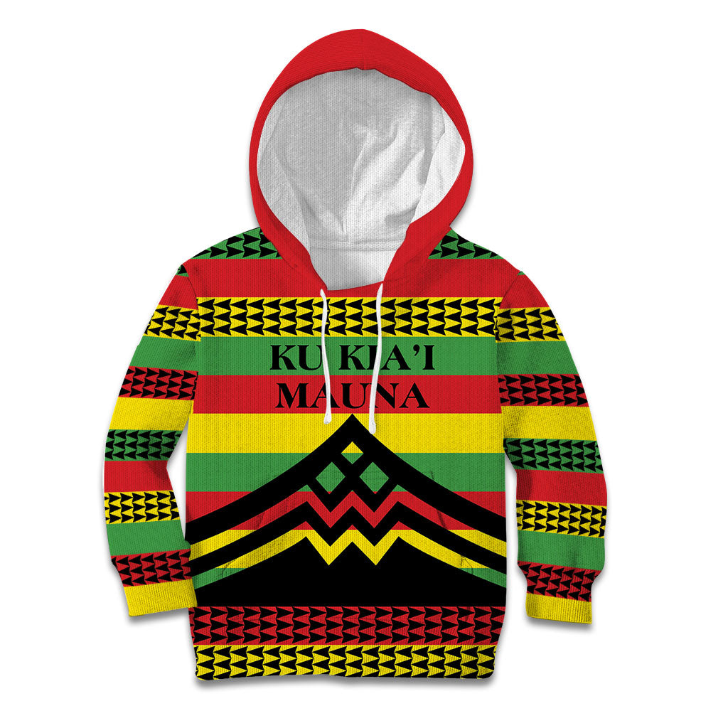 Hawaii Ku Kia'i Mauna Personalized Kid Hoodie Hawaiian Kanaka Maoli Motif