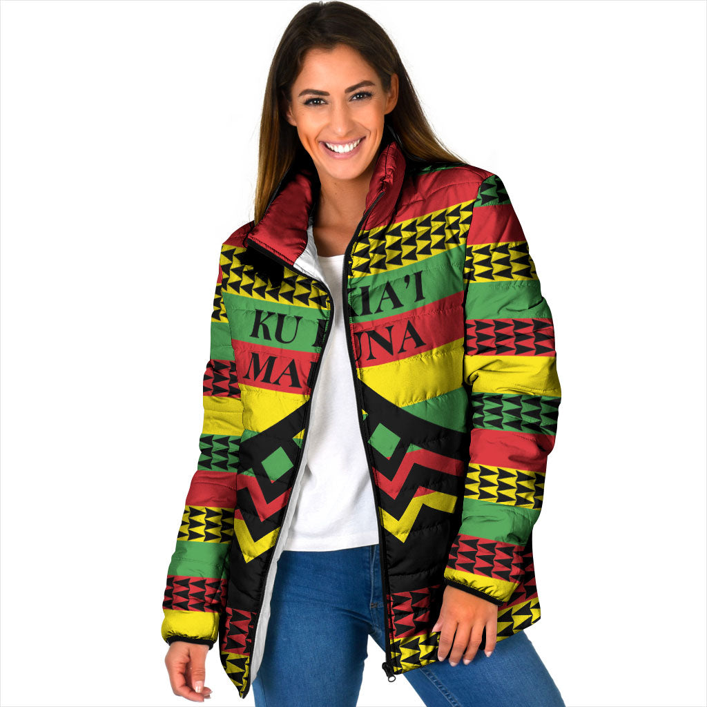 Hawaii Ku Kia'i Mauna Personalized Padded Jacket Hawaiian Kanaka Maoli Motif