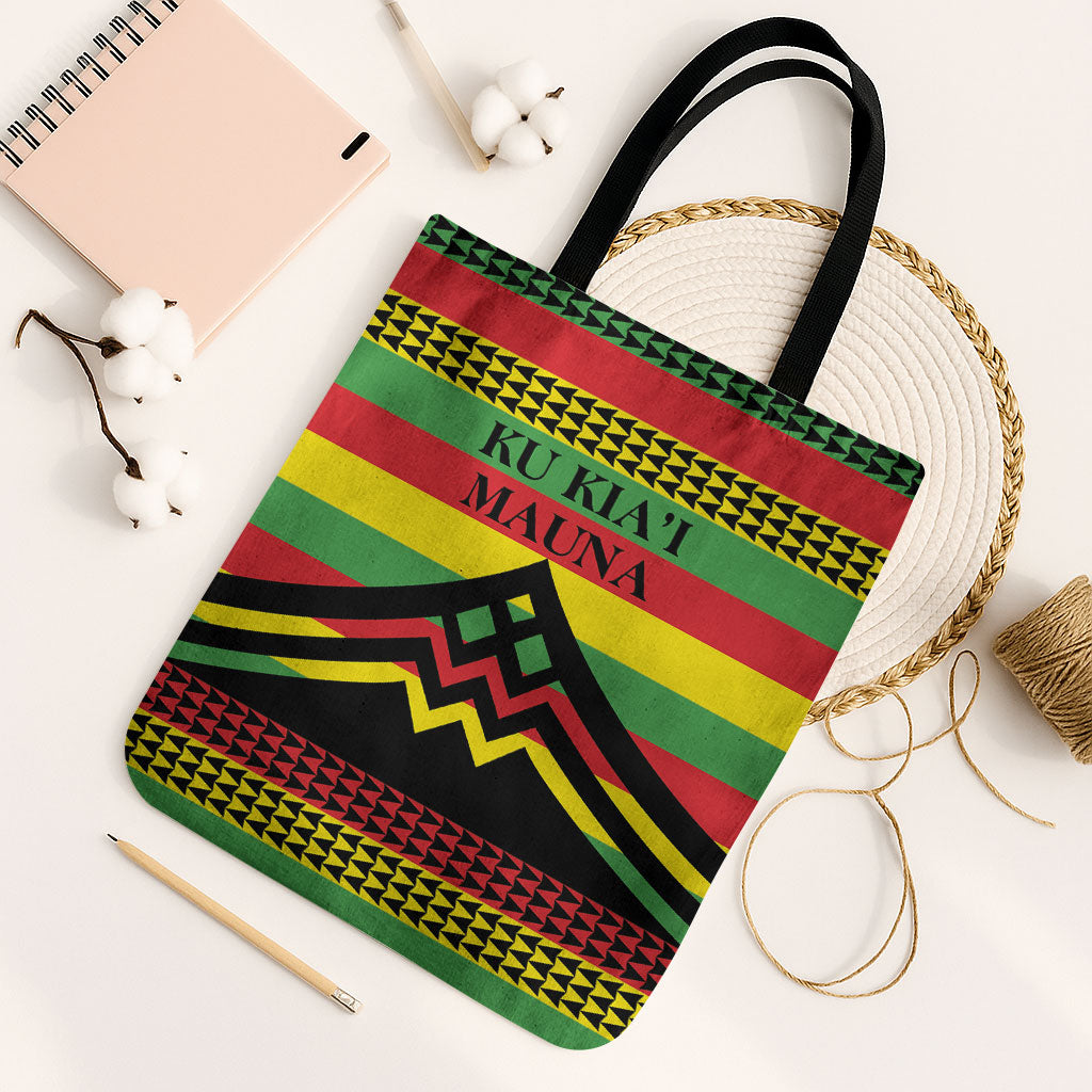 Hawaii Ku Kia'i Mauna Tote Bag Hawaiian Kanaka Maoli Motif