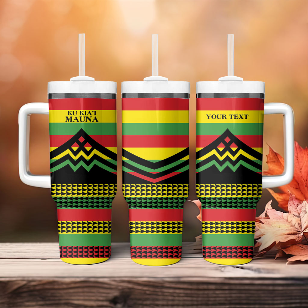 Hawaii Ku Kia'i Mauna Personalized Tumbler With Handle Hawaiian Kanaka Maoli Motif LT9 - Polynesian Pride