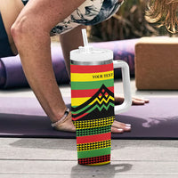 Hawaii Ku Kia'i Mauna Personalized Tumbler With Handle Hawaiian Kanaka Maoli Motif LT9 - Polynesian Pride