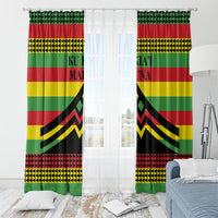 Hawaii Ku Kia'i Mauna Window Curtain Hawaiian Kanaka Maoli Motif