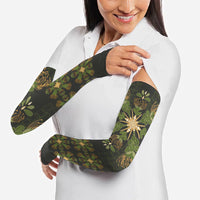 Hawaii Ohia Lehua Squares Arm Sleeves Hawaiian Quilt Inspired Floral Pattern