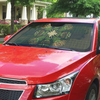 Hawaii Ohia Lehua Squares Auto Sun Shade Hawaiian Quilt Inspired Floral Pattern