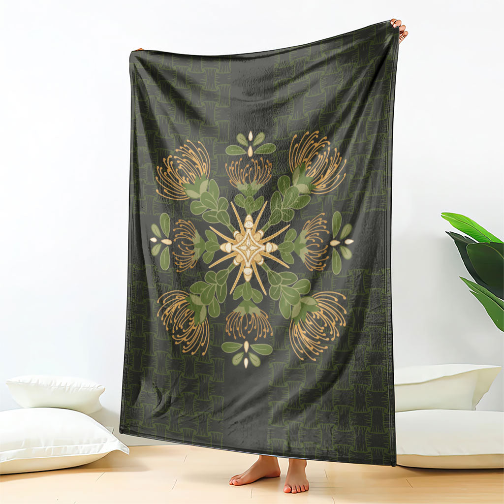 Hawaii Ohia Lehua Squares Blanket Hawaiian Quilt Inspired Floral Pattern