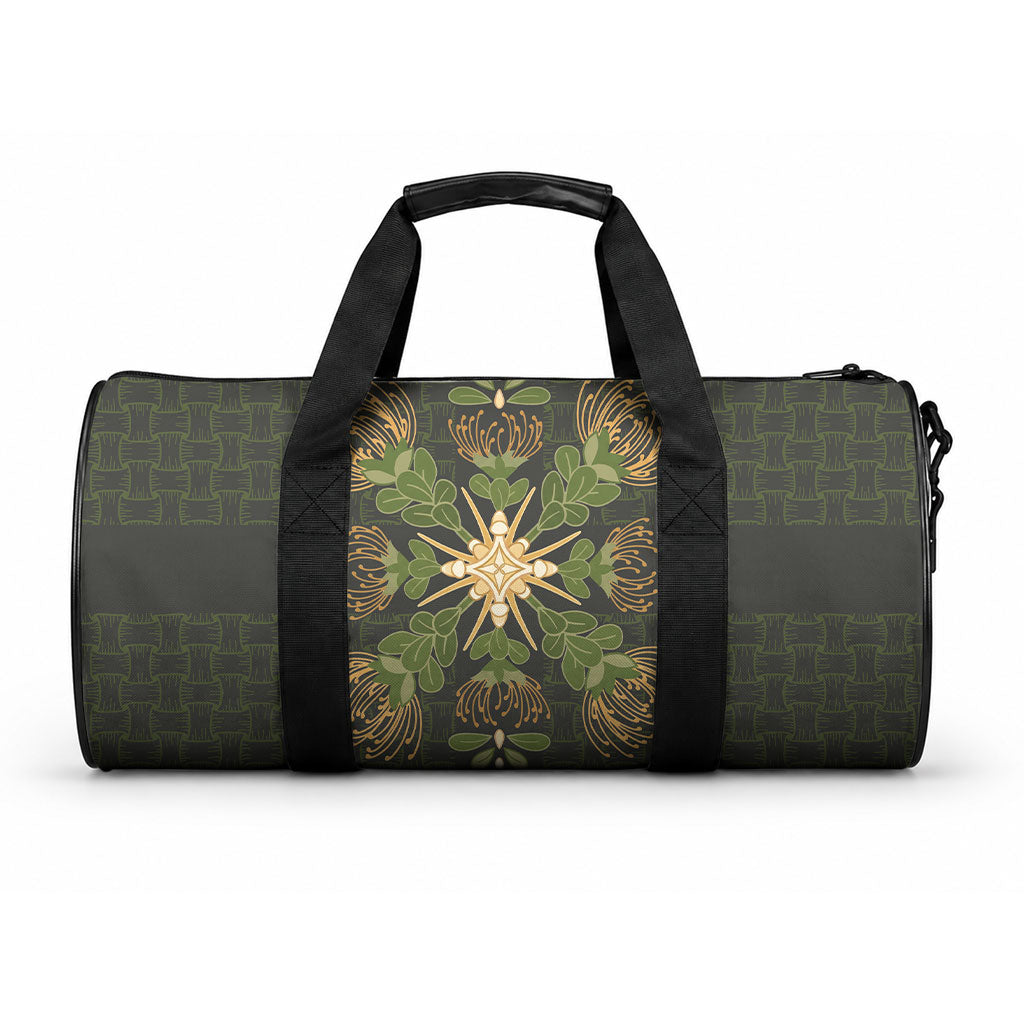Hawaii Ohia Lehua Squares Duffle Bag Hawaiian Quilt Inspired Floral Pattern LT9 One size Green - Polynesian Pride