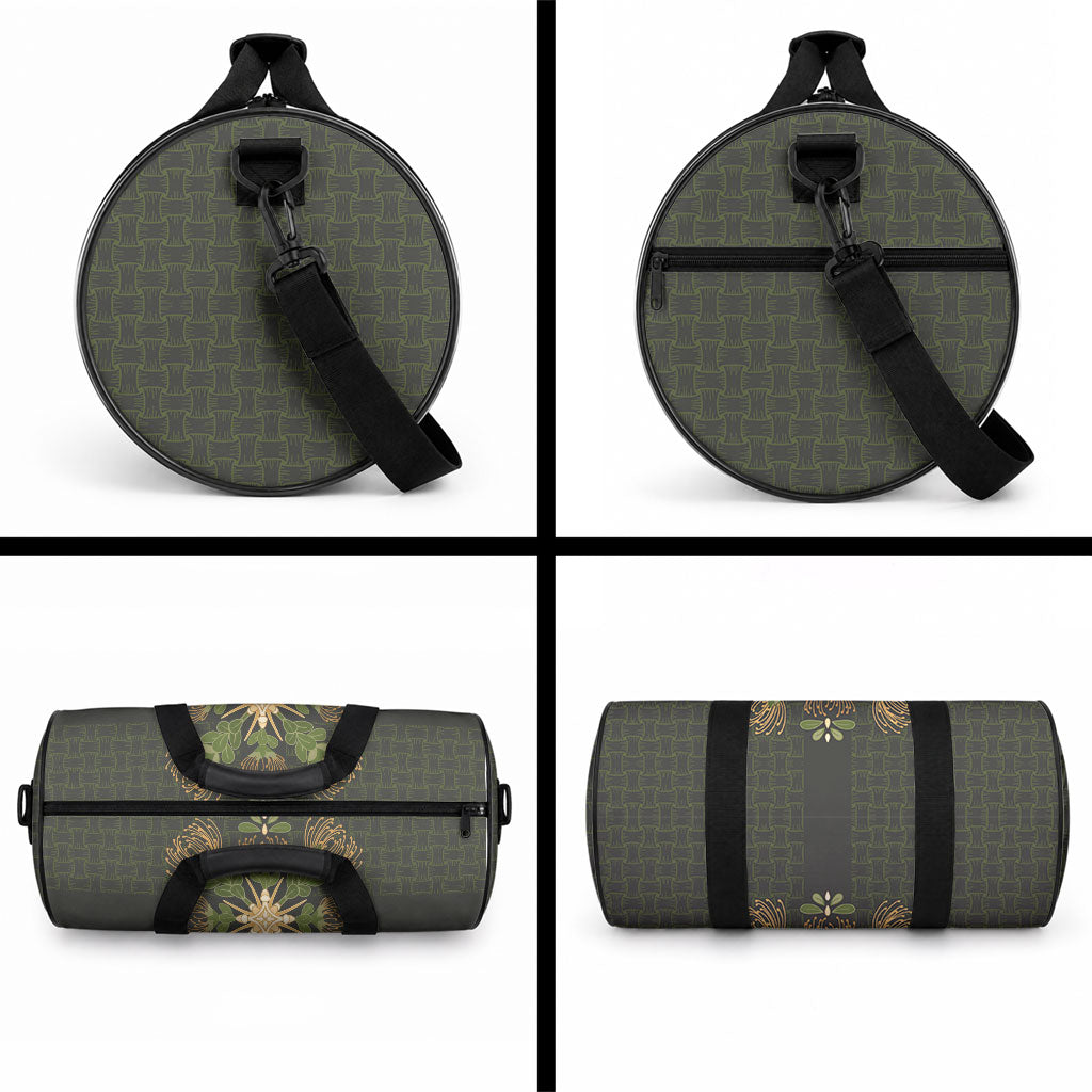 Hawaii Ohia Lehua Squares Duffle Bag Hawaiian Quilt Inspired Floral Pattern LT9 - Polynesian Pride