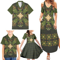 Hawaii Ohia Lehua Squares Family Matching Summer Maxi Dress and Hawaiian Shirt Hawaiian Quilt Inspired Floral Pattern LT9 - Polynesian Pride