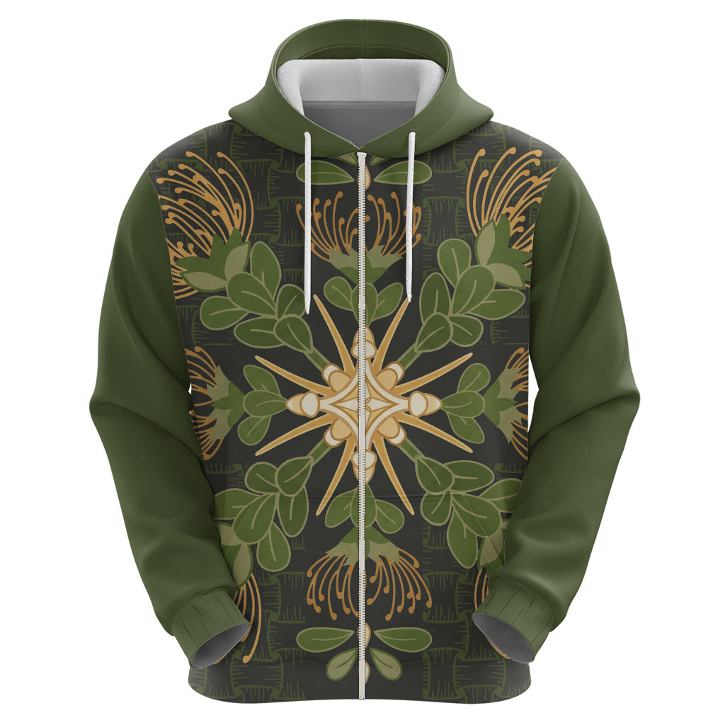 Hawaii Ohia Lehua Squares Hoodie Hawaiian Quilt Inspired Floral Pattern