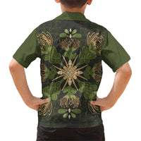 Hawaii Ohia Lehua Squares Kid Hawaiian Shirt Hawaiian Quilt Inspired Floral Pattern
