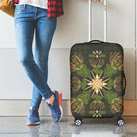 Hawaii Ohia Lehua Squares Luggage Cover Hawaiian Quilt Inspired Floral Pattern