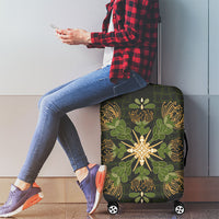 Hawaii Ohia Lehua Squares Luggage Cover Hawaiian Quilt Inspired Floral Pattern