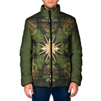 Hawaii Ohia Lehua Squares Padded Jacket Hawaiian Quilt Inspired Floral Pattern