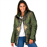 Hawaii Ohia Lehua Squares Padded Jacket Hawaiian Quilt Inspired Floral Pattern
