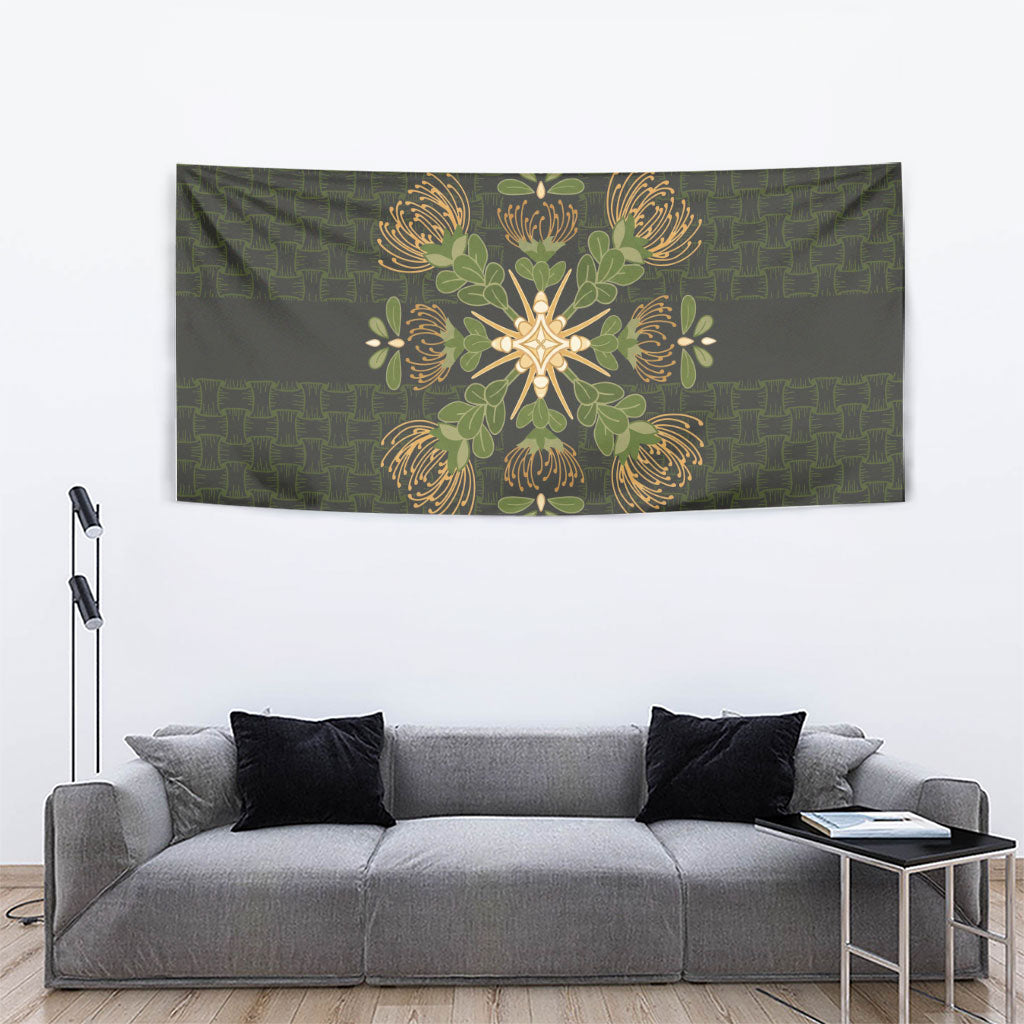 Hawaii Ohia Lehua Squares Tapestry Hawaiian Quilt Inspired Floral Pattern