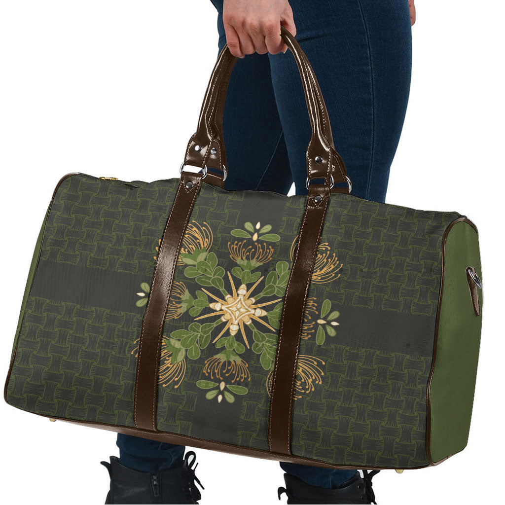 Hawaii Ohia Lehua Squares Travel Bag Hawaiian Quilt Inspired Floral Pattern