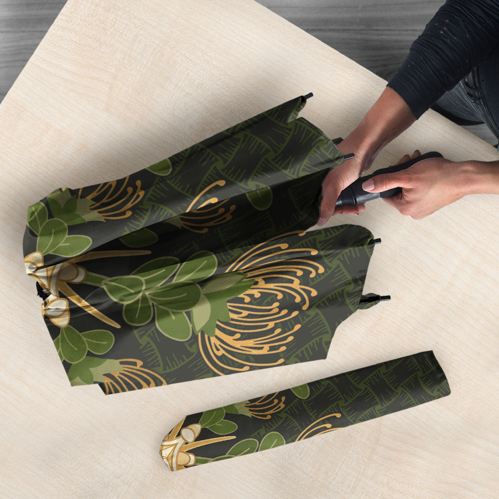 Hawaii Ohia Lehua Squares Umbrella Hawaiian Quilt Inspired Floral Pattern