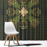 Hawaii Ohia Lehua Squares Window Curtain Hawaiian Quilt Inspired Floral Pattern