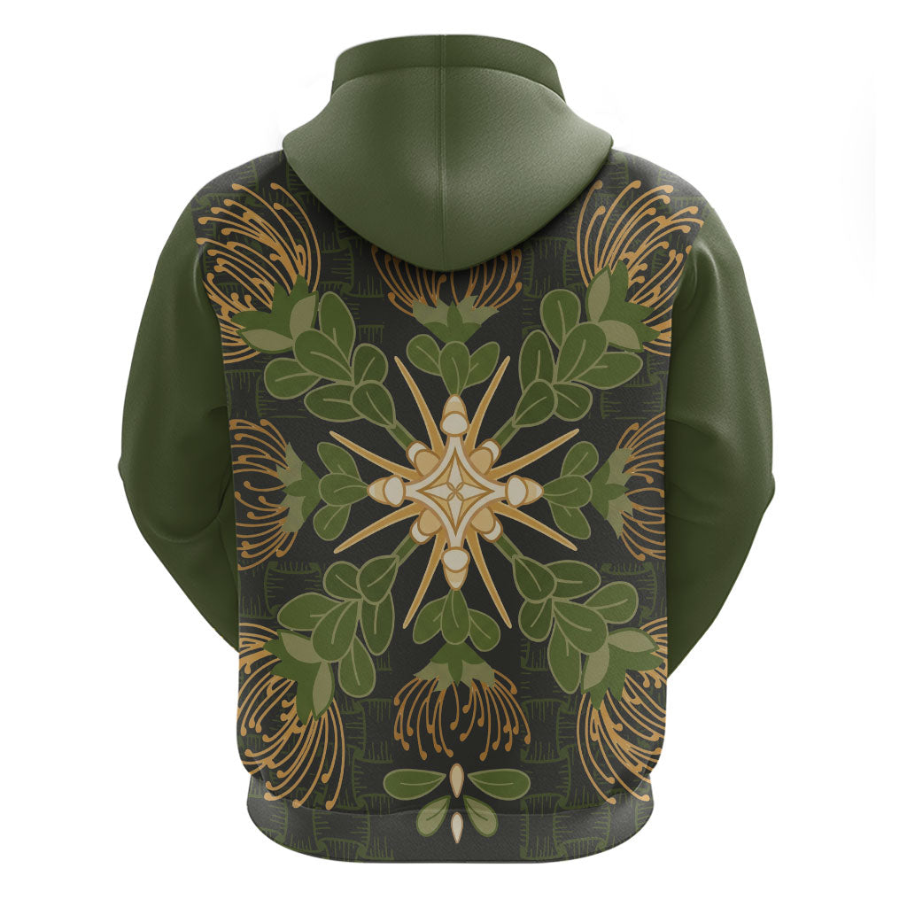 Hawaii Ohia Lehua Squares Zip Hoodie Hawaiian Quilt Inspired Floral Pattern