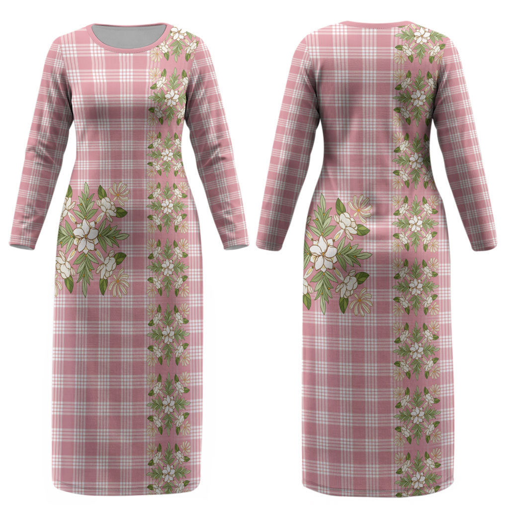 Akala Hamele Hawai'i Palaka Squares Maile Leaf Couples Matching Long Sleeve Bodycon Dress and Hawaiian Shirt Flowers Hawaiian Quilt Patterns