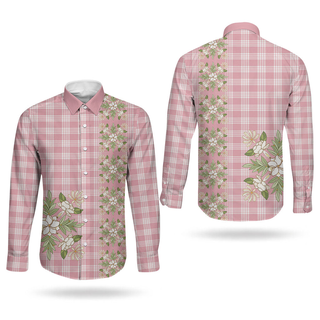 Akala Hamele Hawai'i Palaka Squares Maile Leaf Couples Matching Long Sleeve Bodycon Dress and Long Sleeve Button Shirt Flowers Hawaiian Quilt Patterns