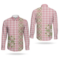 Akala Hamele Hawai'i Palaka Squares Maile Leaf Couples Matching Off Shoulder Short Dress and Long Sleeve Button Shirt Flowers Hawaiian Quilt Patterns