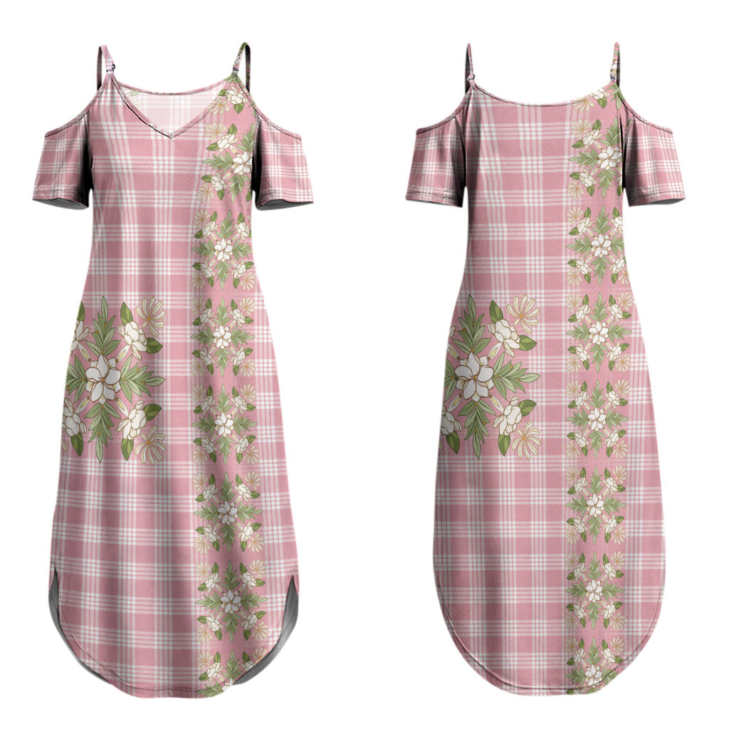 Akala Hamele Hawai'i Palaka Squares Maile Leaf Couples Matching Summer Maxi Dress and Long Sleeve Button Shirt Flowers Hawaiian Quilt Patterns