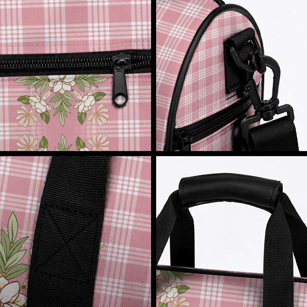 Akala Hamele Hawai'i Palaka Squares Maile Leaf Duffle Bag Flowers Hawaiian Quilt Patterns LT9 - Polynesian Pride