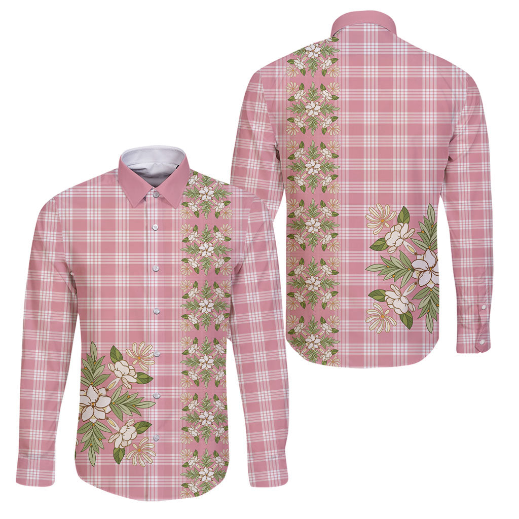 Akala Hamele Hawai'i Palaka Squares Maile Leaf Family Matching Long Sleeve Bodycon Dress and Hawaiian Shirt Flowers Hawaiian Quilt Patterns