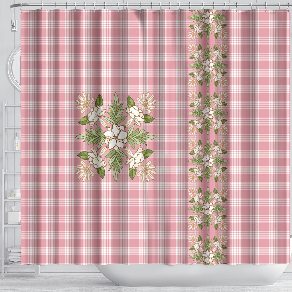 Akala Hamele Hawai'i Palaka Squares Maile Leaf Shower Curtain Flowers Hawaiian Quilt Patterns