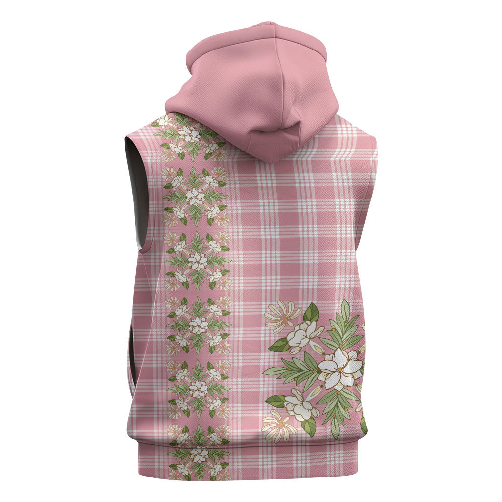 Akala Hamele Hawai'i Palaka Squares Maile Leaf Sleeveless Hoodie Flowers Hawaiian Quilt Patterns
