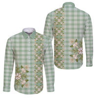 Liko Kukui Hawai'i Palaka Squares Maile Leaf Family Matching Off Shoulder Short Dress and Hawaiian Shirt Flowers Hawaiian Quilt Patterns