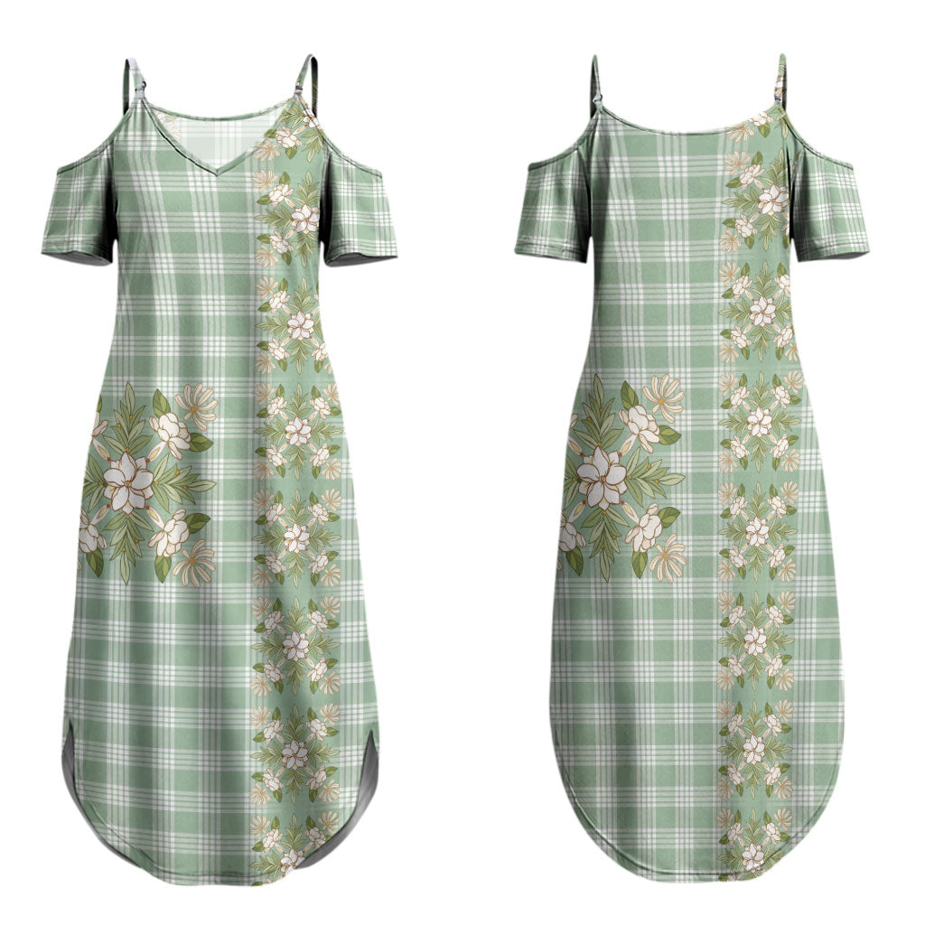Liko Kukui Hawai'i Palaka Squares Maile Leaf Family Matching Summer Maxi Dress and Hawaiian Shirt Flowers Hawaiian Quilt Patterns
