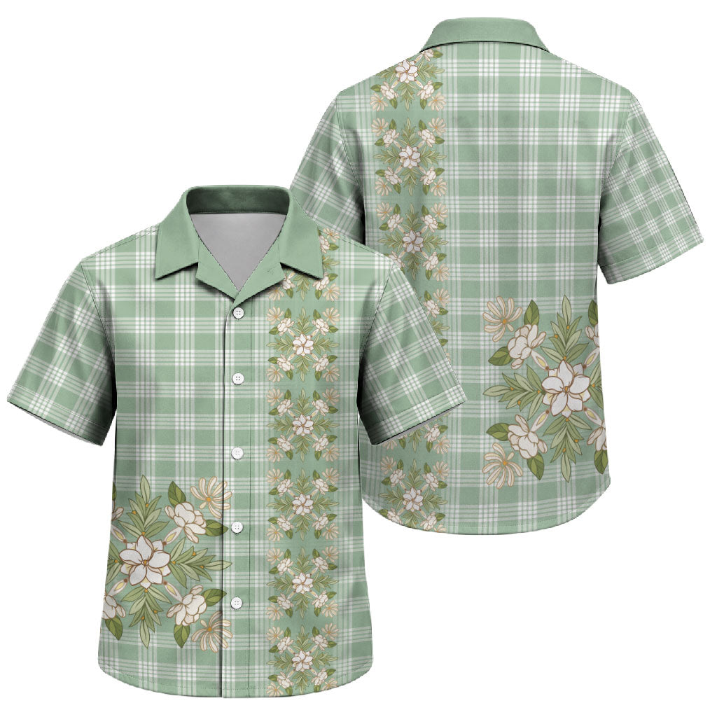 Liko Kukui Hawai'i Palaka Squares Maile Leaf Family Matching Summer Maxi Dress and Hawaiian Shirt Flowers Hawaiian Quilt Patterns