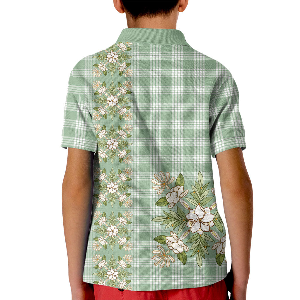 Liko Kukui Hawai'i Palaka Squares Maile Leaf Kid Polo Shirt Flowers Hawaiian Quilt Patterns