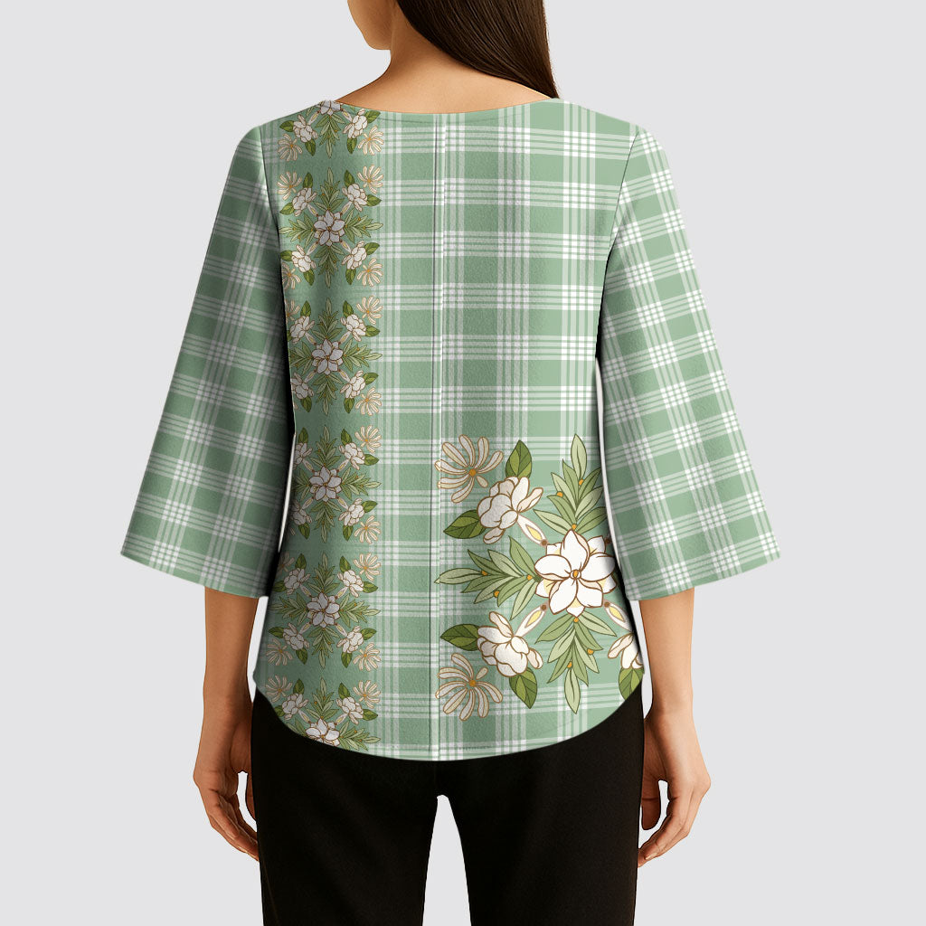 Liko Kukui Hawai'i Palaka Squares Maile Leaf Kimono Sleeve Blouse Flowers Hawaiian Quilt Patterns